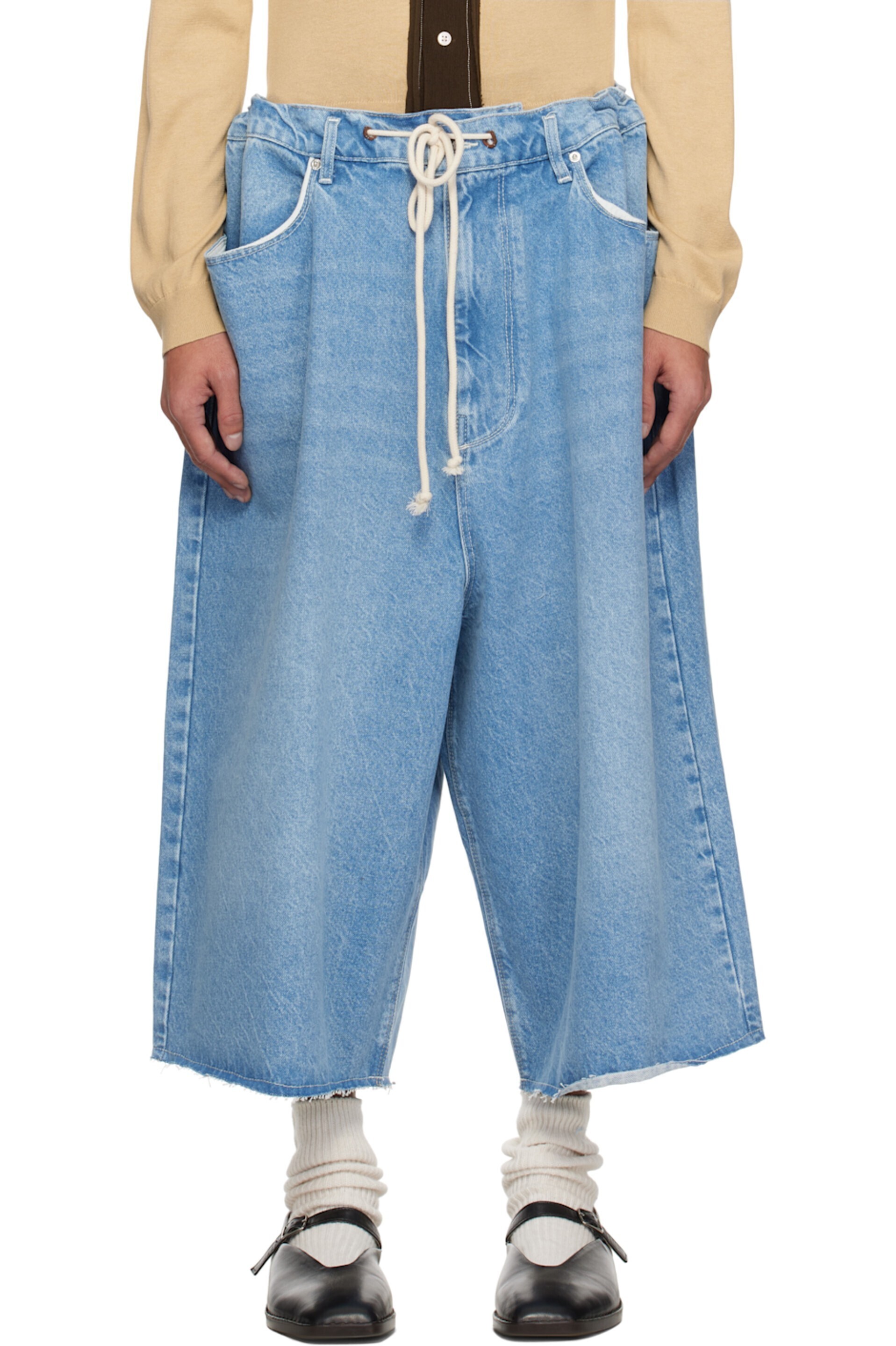 CAMIEL FORTGENS ブルー Big デニムショートパンツ