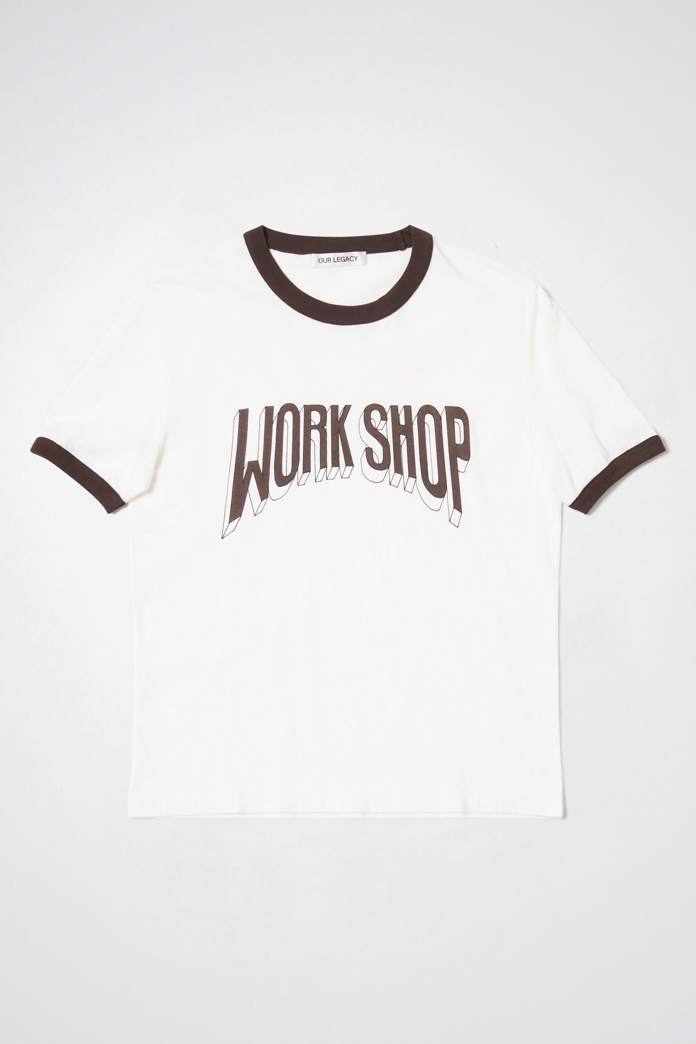 OUR LEGACY RINGER T-SHIRT White Work Shop Print