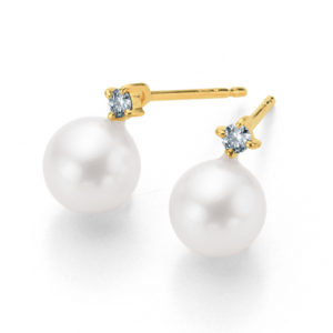 ESTELLE JEWEL GARDEN 【0242-0015-0013】Purenge/K10YGあこやパール・ダイヤモンドピアス