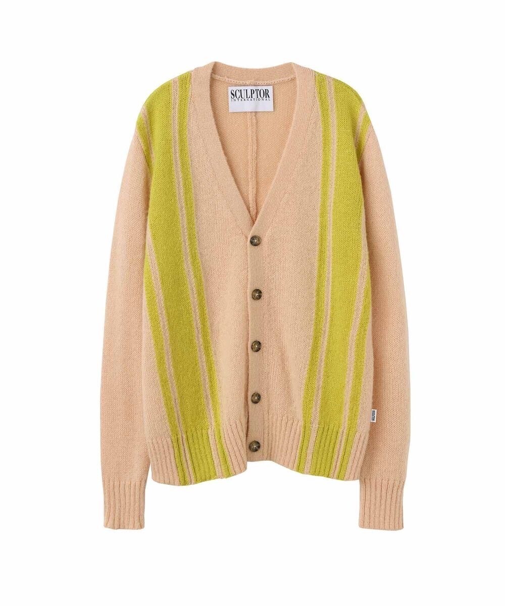 SCULPTOR Mohair Stripe Cardigan Indie Pink