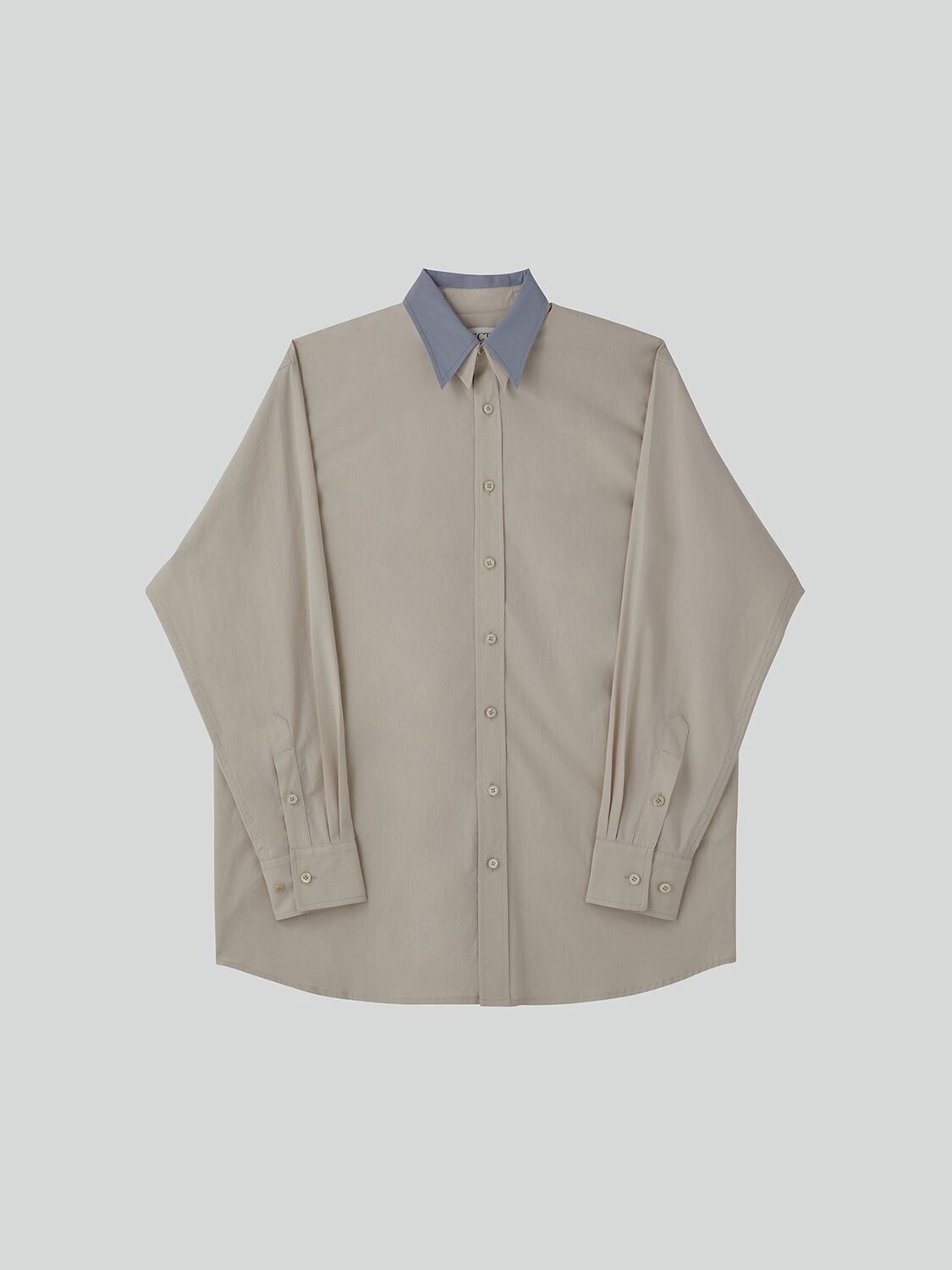 RECTO CONTRAST DOUBLE COLLAR SHIRT / SEPIA BEIGE