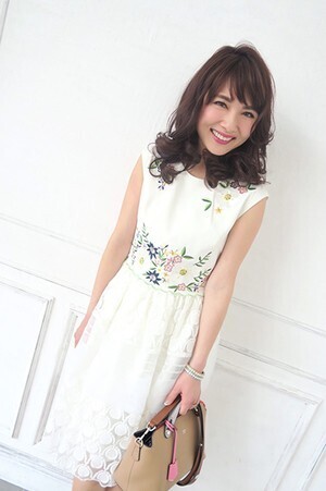 Chesty Embroidery Lace×Organdie Onepiece