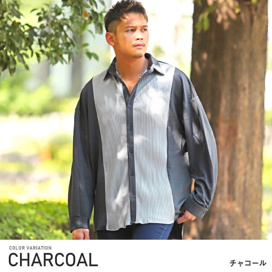 LUXSTYLE 長袖シャツ メンズ ビッグシルエット
