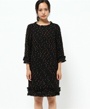 GRACE CONTINENTAL ドットツィードワンピース