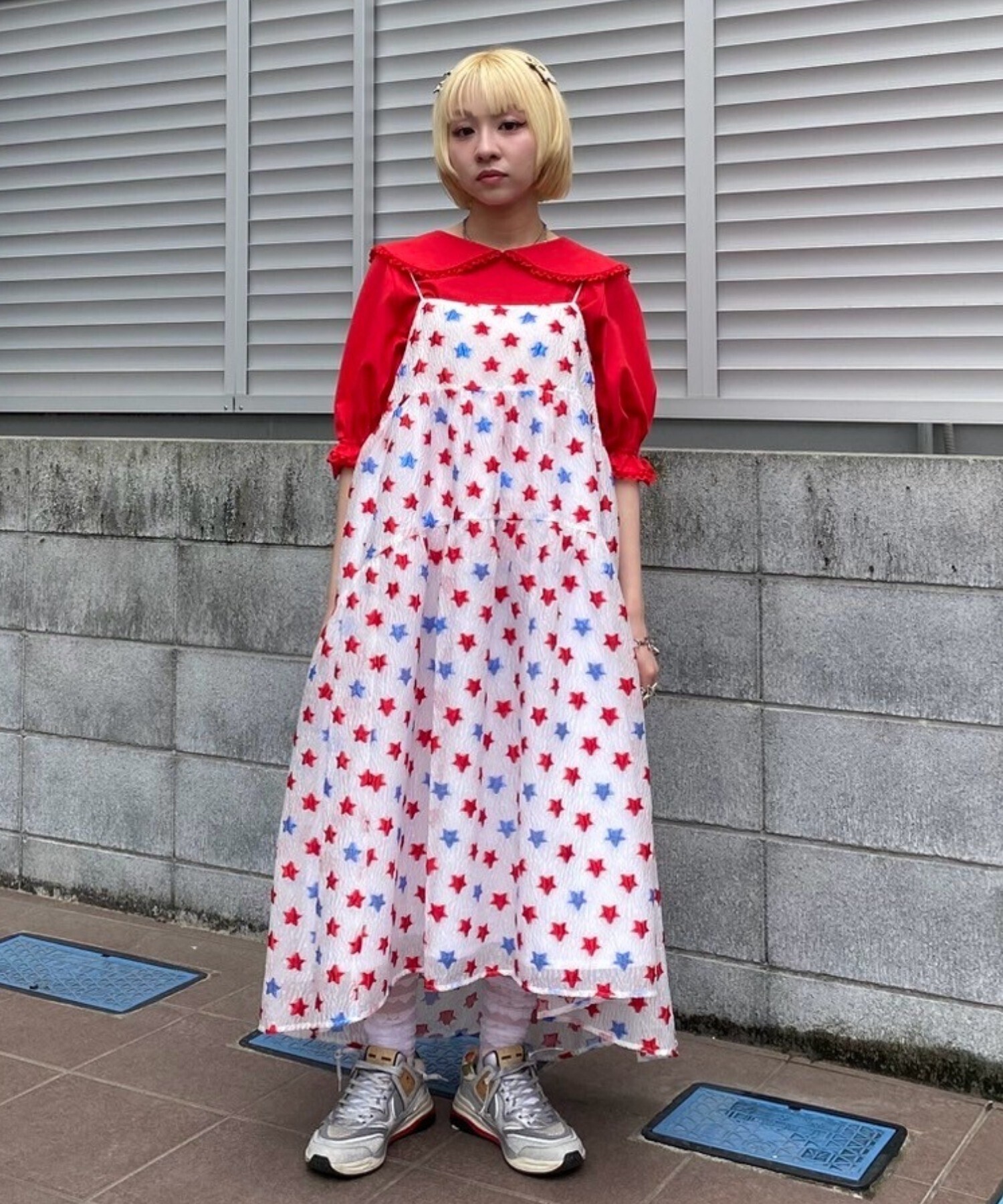 Candy Stripper STAR JACQUARD SHEER ドレス