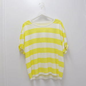 POU DOU DOU 【11-50-1218】POU DOU DOU / 綿麻天竺袖口リボンTシャツ