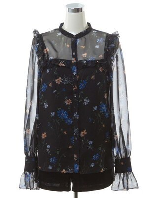 DRWCYS 花柄シフォンブラウス