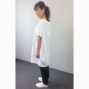 CON ANIMA 抜き衿カットソーワンピース