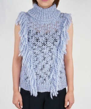 AULA AILA SLUB WOOL FRINGE KNIT