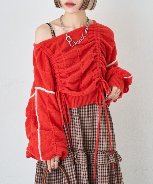 w closet パイピングドロストニット