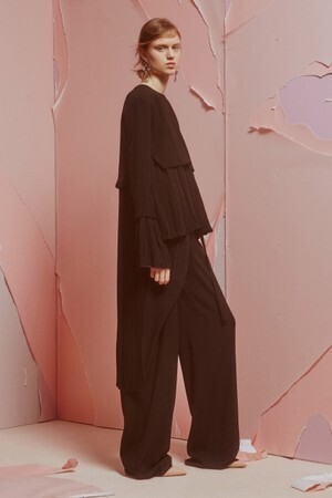 ADEAM pleated hem top
