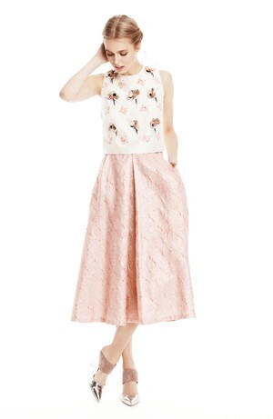 Lela Rose Textured Sparkle Tweed Full Skirt