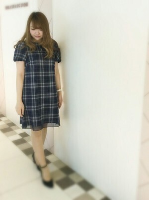 WILLSELECTION ラメチェックワンピース