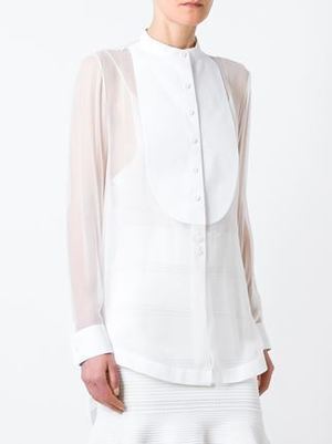 GIVENCHY Bib Detail Sheer Blouse