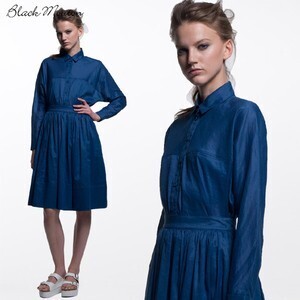 Black Mouton ラミーコットンシャツ　85458　BLUE