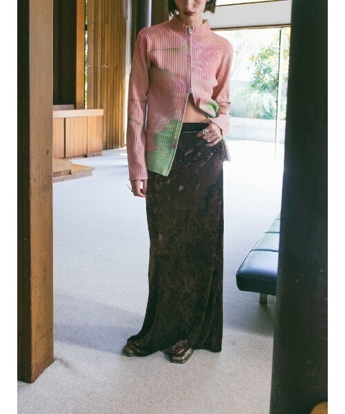 MARTE sahara  Art Print Rib Knit/アートプリントリブニット