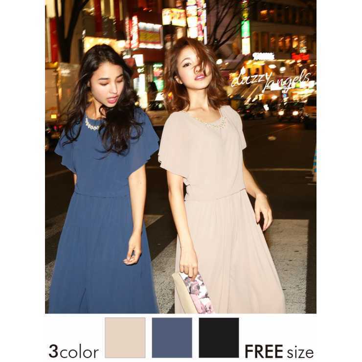 Dazzy シフォン素材の大人パンツドレス