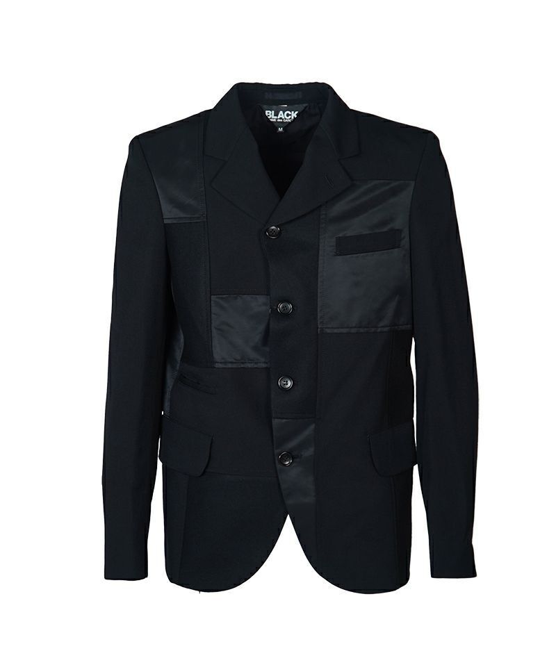 BLACK COMME des GARCONS ウールギャバジンｘウール／ナイロンフラノｘナイロンツイル ジャケット