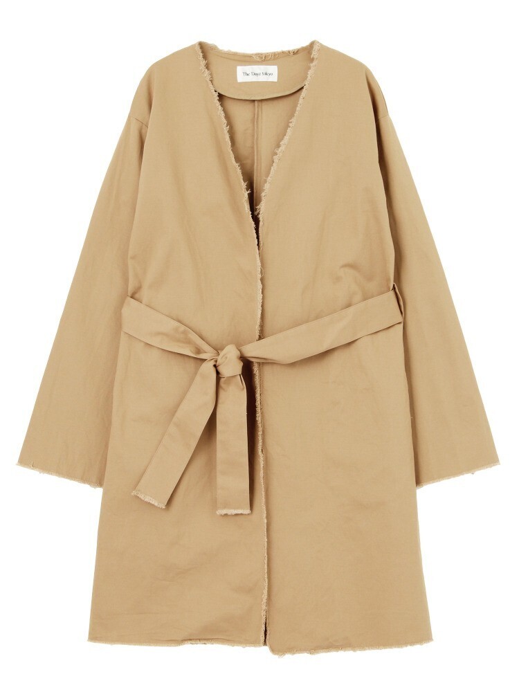 The Dayz tokyo NO-COLLAR FRINGE COAT