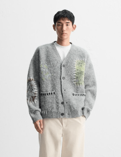 ZARA パッチワークカーディガン
