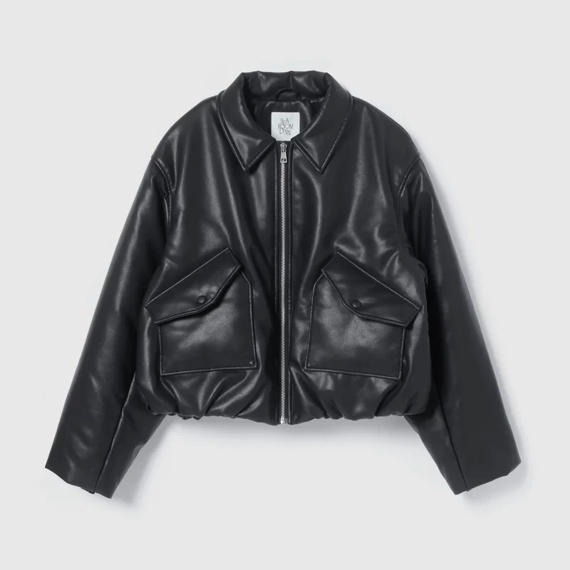 SeaRoomlynn ECOレザーPUFFY Zipブルゾン