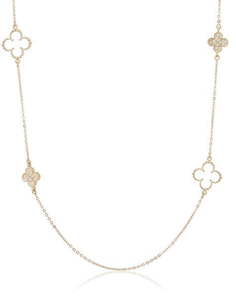 Plus Vendome タルト クローバー ステーション ロング ネックレス ゴールド