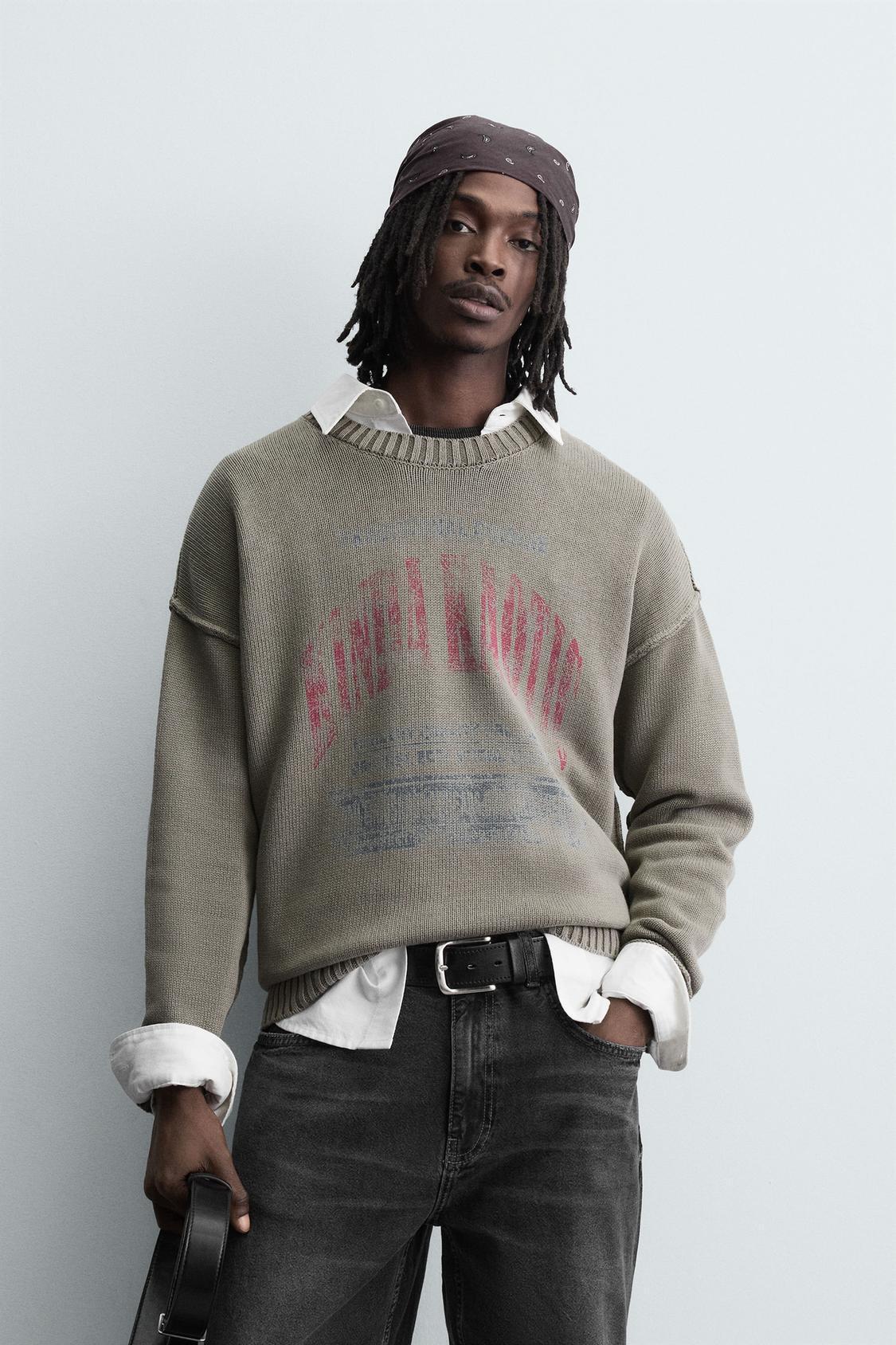 ZARA ウォッシュドプリントジャージ