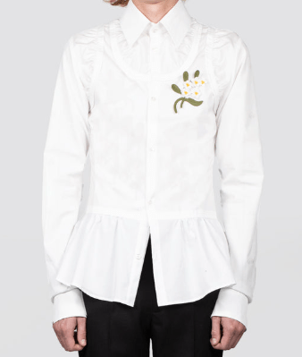 EGONlab. White Poplin Top Shirt
