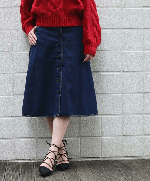 me&me couture フレアデニムスカート