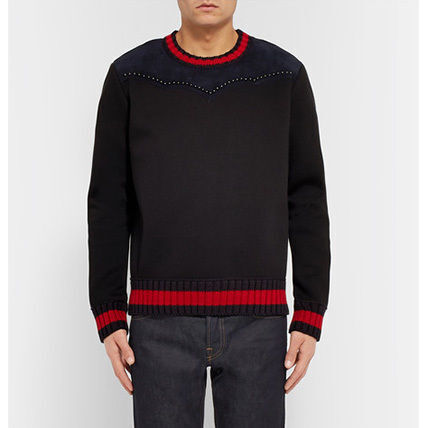 GUCCI スタッズスエードコットンジャージートレーナー