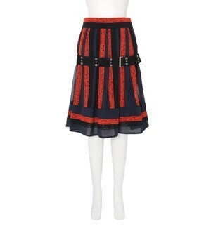 sacai Letter Lace Belted Skirt