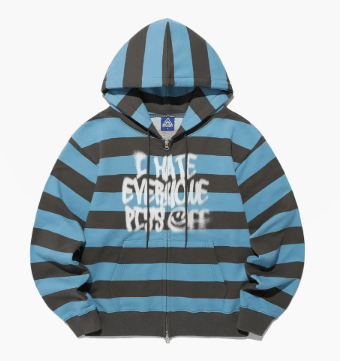 ISTKUNST PISS OFF ST HOOD ZIP UP_BLUE