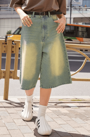 MONO-MART ヴィンテージ加工 ジョーツ デニムショートパンツ