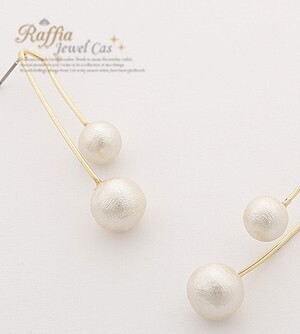 raffia 【JC2094】JewCas /コットンパール バックキャッチピアス