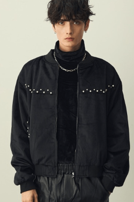 Shoowtime Studded Velour Blouson
