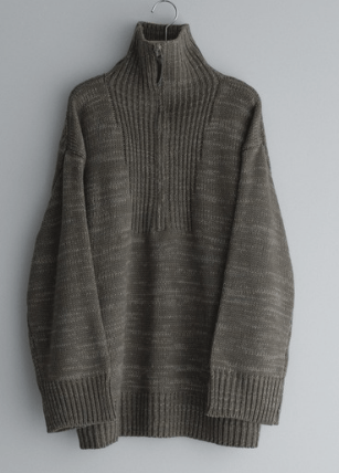 remer loose half zip melange knit