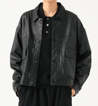 BEAMS ワイドショートフィット シープレザー ジャケット