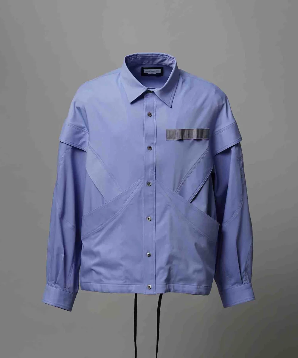 MAISON SPECIAL Prime-Over Curved Curve switching Regular Collar Shirt