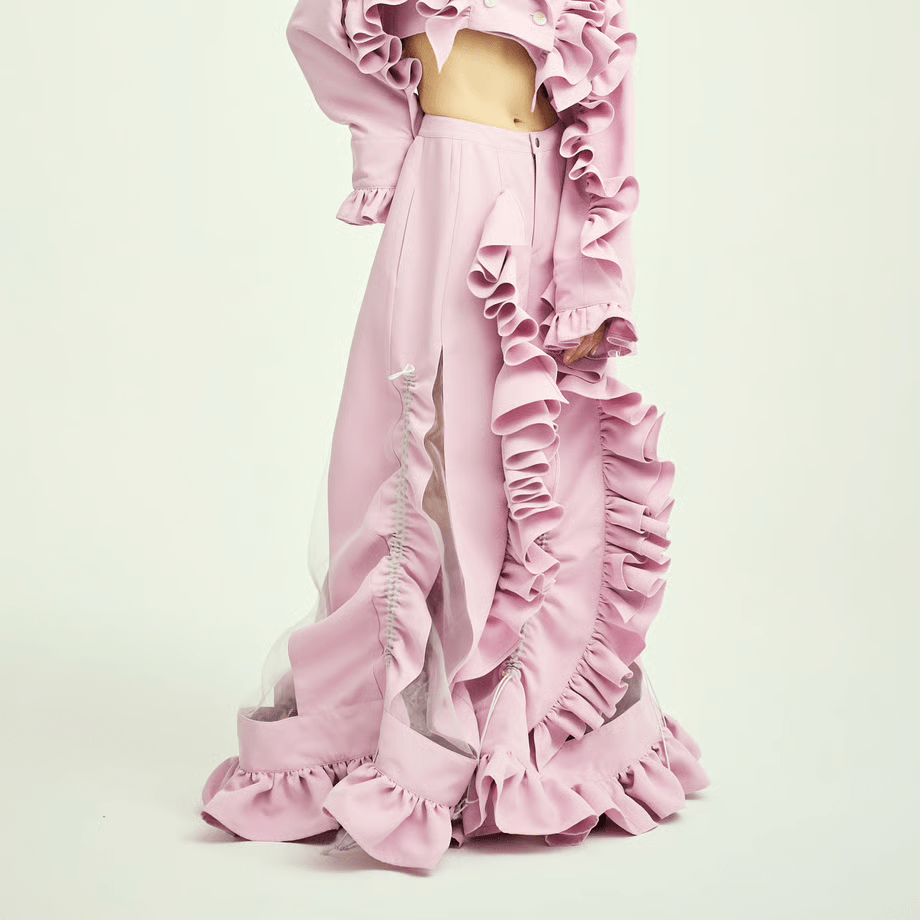 SHIROMA frill wide pants