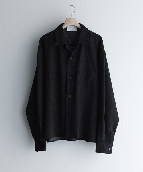 remer LOOSE BASIC SHIRT 'LAME HERRINGBONE