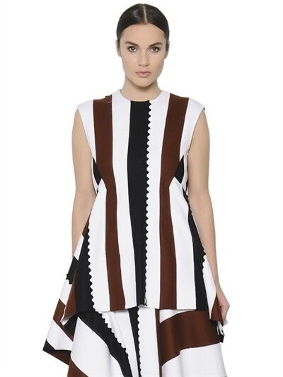 SPORTMAX ASYMMETRIC PATCHWORK FELTED WOOL TOP