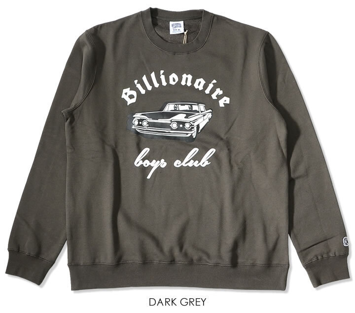 BILLIONAIRE BOYS CLUB ビリオネアボーイズクラブ クルースウェット クラシックカー アーチネーム