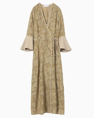mame Floral Cut Jacquard Long Dress