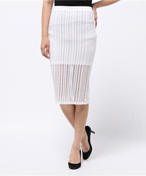 T by Alexander Wang STRETCH COTTON JERSEY JACQUARD FITTED SKIRT