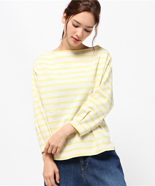 BLACK BY MOUSSY Boat neck border tops