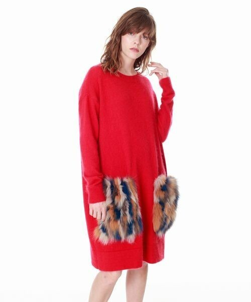 GRACE CONTINENTAL フォックスファーポケットワンピース