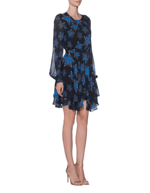 Just Cavalli Stars Blue Black // Mini dress with print