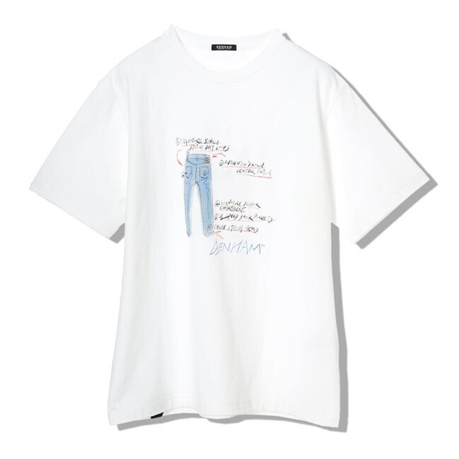 DENHAM DENIM RECIPE T デニムレシピプリント Tシャツ