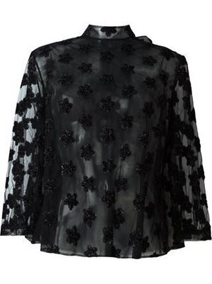 Simone Rocha フローラルアップリケ セミシアーブラウス