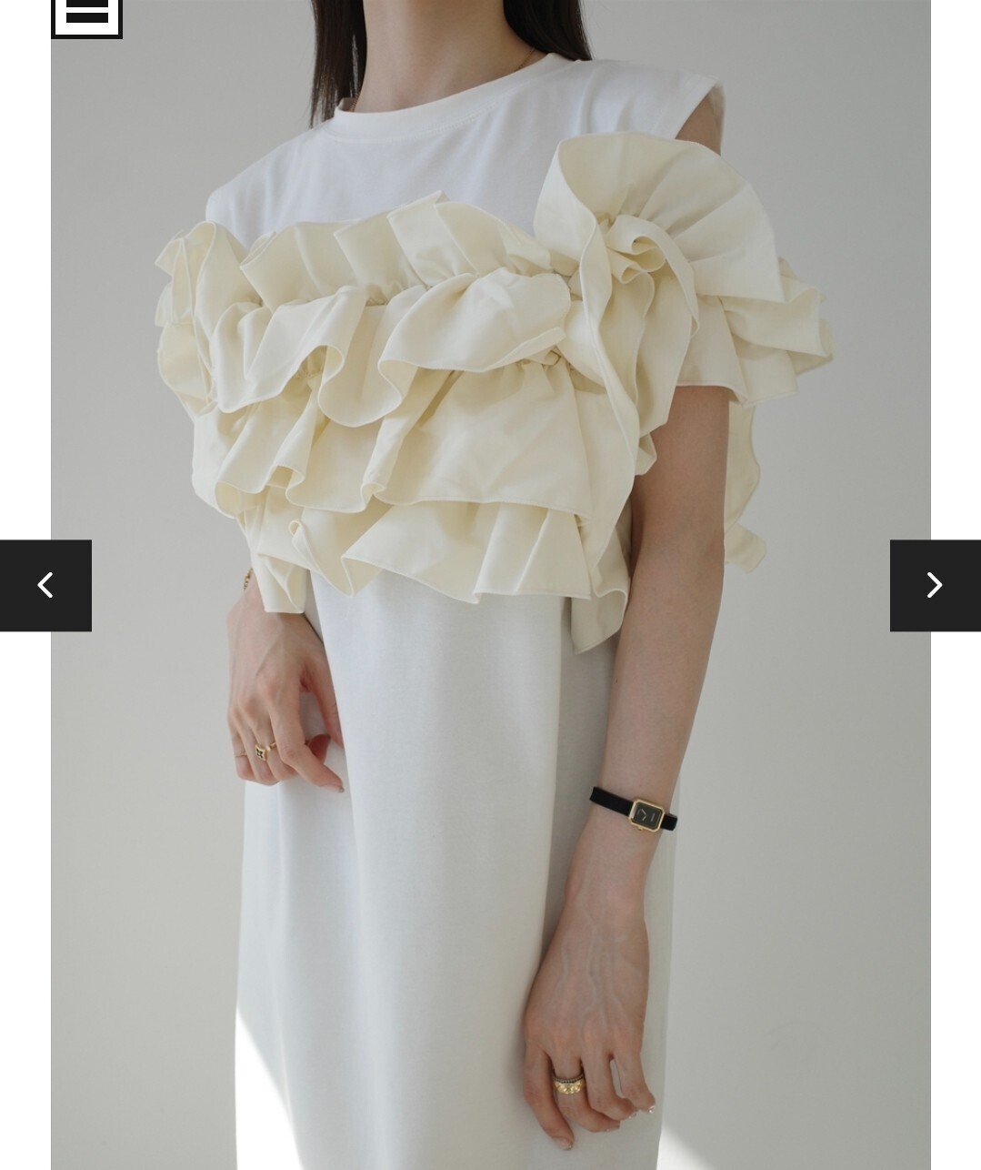 amel 2way frill bustier layered dress